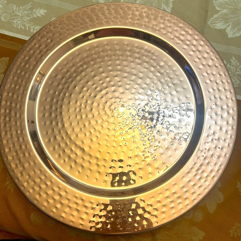 Pier one - set of six copper plate chargers.  Perfect for the holidays.